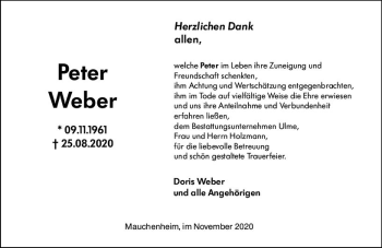 Traueranzeige von Peter Weber von vrm-trauer