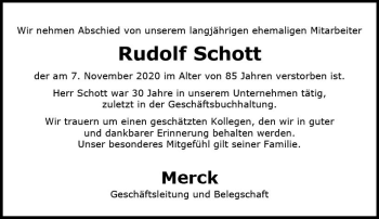 Traueranzeige von Rudolf Schott von vrm-trauer