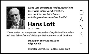 Traueranzeige von Hans Lott von vrm-trauer