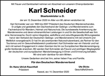 Traueranzeige von Karl Schneider von vrm-trauer