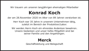 Traueranzeige von Konrad Koch von vrm-trauer