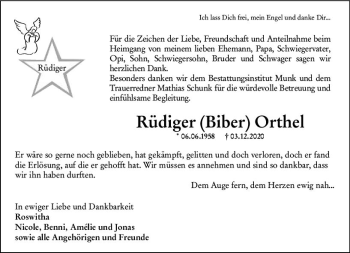Traueranzeige von Rüdiger Orthel von vrm-trauer