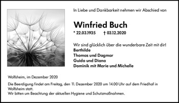 Traueranzeige von Winfried Buch von vrm-trauer
