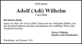 Traueranzeige von Adolf Wilhelm von vrm-trauer