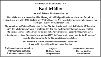 Traueranzeige von Karl Müller von vrm-trauer