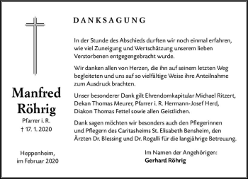 Traueranzeige von Manfred Röhrig von vrm-trauer