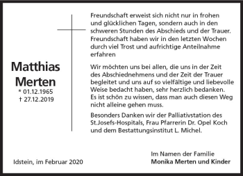 Traueranzeige von Matthias Merten von vrm-trauer