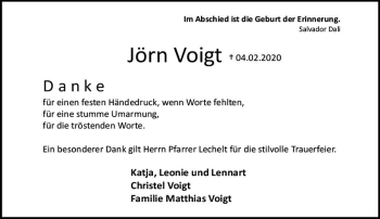 Traueranzeige von Jörn Voigt von vrm-trauer