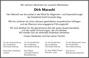 Traueranzeige von Dirk Marachi von vrm-trauer