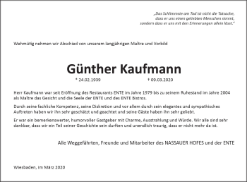 Traueranzeige von Günther Kaufmann von vrm-trauer