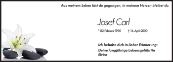 Traueranzeige von Josef Carl von vrm-trauer