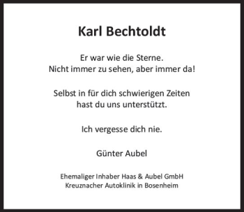 Traueranzeige von Karl Bechtoldt von vrm-trauer