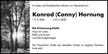 Traueranzeige von Konrad Hornung von vrm-trauer