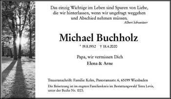Traueranzeige von Michael Buchholz von vrm-trauer