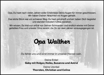 Traueranzeige von Opa Walthen von vrm-trauer
