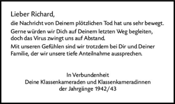 Traueranzeige von Richard  von vrm-trauer