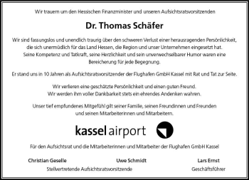 Traueranzeige von Thomas Schäfer von vrm-trauer