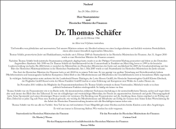Traueranzeige von Thomas Schäfer von vrm-trauer