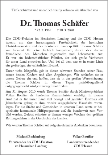 Traueranzeige von Thomas Schäfer von vrm-trauer