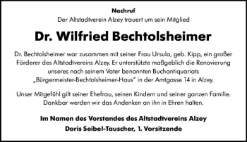 Traueranzeige von Wilfried Bechtolsheimer von vrm-trauer