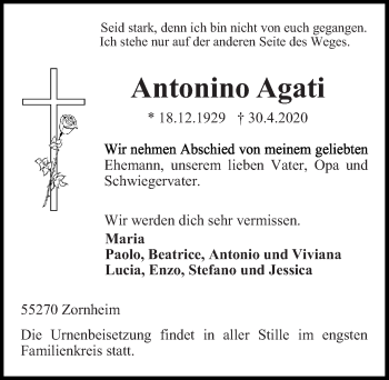 Traueranzeige von Antonino Agati von VRM Tageszeitungen