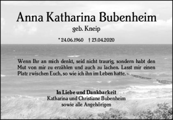 Traueranzeige von Anna Katharina Bubenheim von vrm-trauer