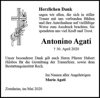 Traueranzeige von Antonino Agati von vrm-trauer