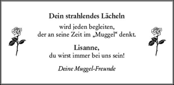 Traueranzeige von Lisanne  von vrm-trauer