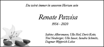 Traueranzeige von Renate Pawisa von vrm-trauer