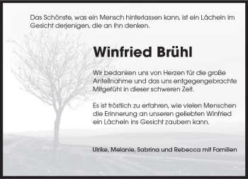 Traueranzeige von Winfried Brühl von vrm-trauer