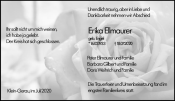Traueranzeige von Erika Eilmaurer von vrm-trauer