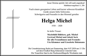 Traueranzeige von Helga Michel von vrm-trauer