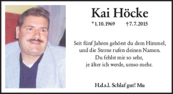 Traueranzeige von Kai Höcke von vrm-trauer