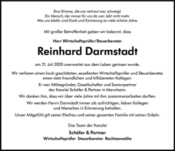 Traueranzeige von Reinhard Darmstadt von vrm-trauer