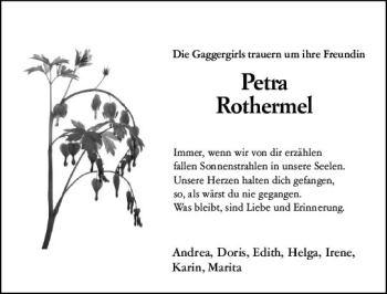 Traueranzeige von Petra Rothermel von vrm-trauer