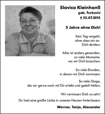 Traueranzeige von Slavica Kleinhanß von vrm-trauer