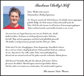 Traueranzeige von Barbara Hilf von vrm-trauer