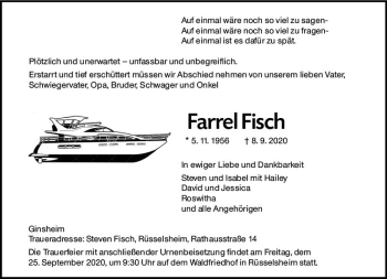 Traueranzeige von Farrel Fisch von vrm-trauer