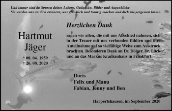 Traueranzeige von Hartmut Jäger von vrm-trauer