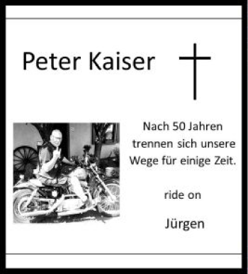Traueranzeige von Peter Kaiser von vrm-trauer