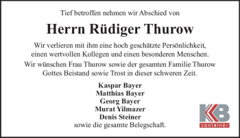 Traueranzeige von Rüdiger Thurow von vrm-trauer