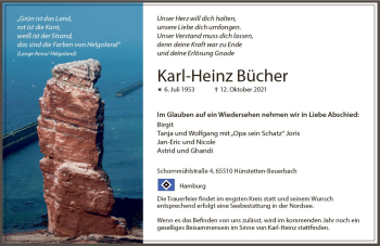 Traueranzeige von Karl Heinz Bücher von vrm-trauer