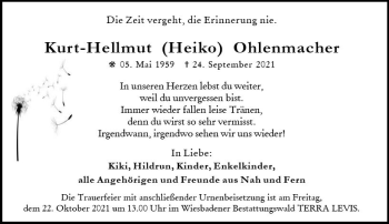 Traueranzeige von Kurt-Hellmut Ohlenmacher von vrm-trauer
