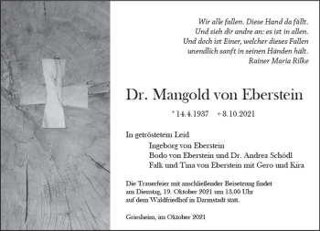 Traueranzeige von Mangold von Eberstein von vrm-trauer