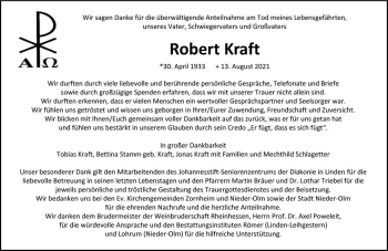 Traueranzeige von Robert Kraft von vrm-trauer