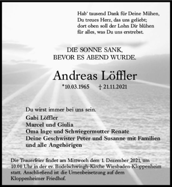 Traueranzeige von Andreas Löffler von vrm-trauer