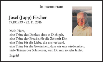 Traueranzeige von Josef Fischer von vrm-trauer