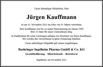 Traueranzeige von Jürgen Kauffmann von vrm-trauer