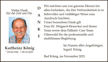 Traueranzeige von Karlheinz König von vrm-trauer