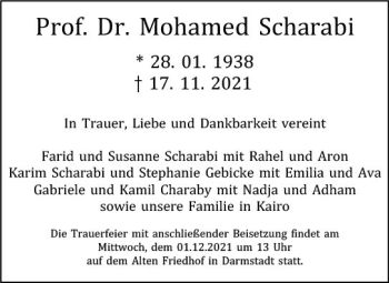 Traueranzeige von Mohamed Scharabi von vrm-trauer